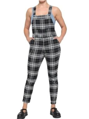Black & White Plaid Overalls, Jumper